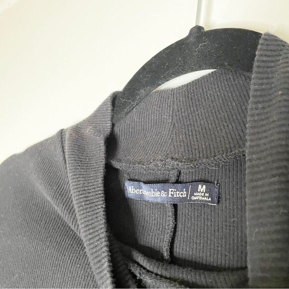 Abercrombie & Fitch A&F long sleeve ribbed knit mock neck mini dress black M - Picture 5 of 12